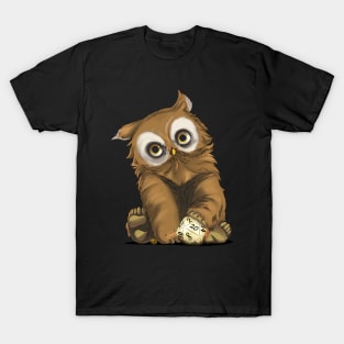Owlbear Cub with D20: Roll for Cuteness! T-Shirt